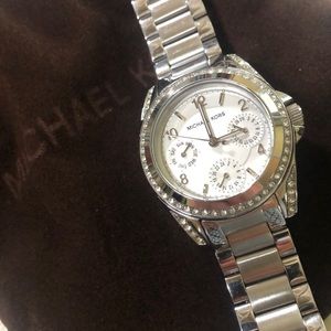 Michael Kors silver tone stainless steel watch